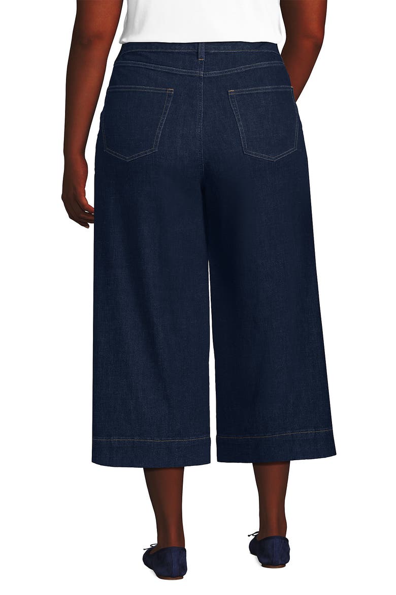 Denim Mid Rise Wide Leg Culotte Jeans, Alternate, color, River Rinse