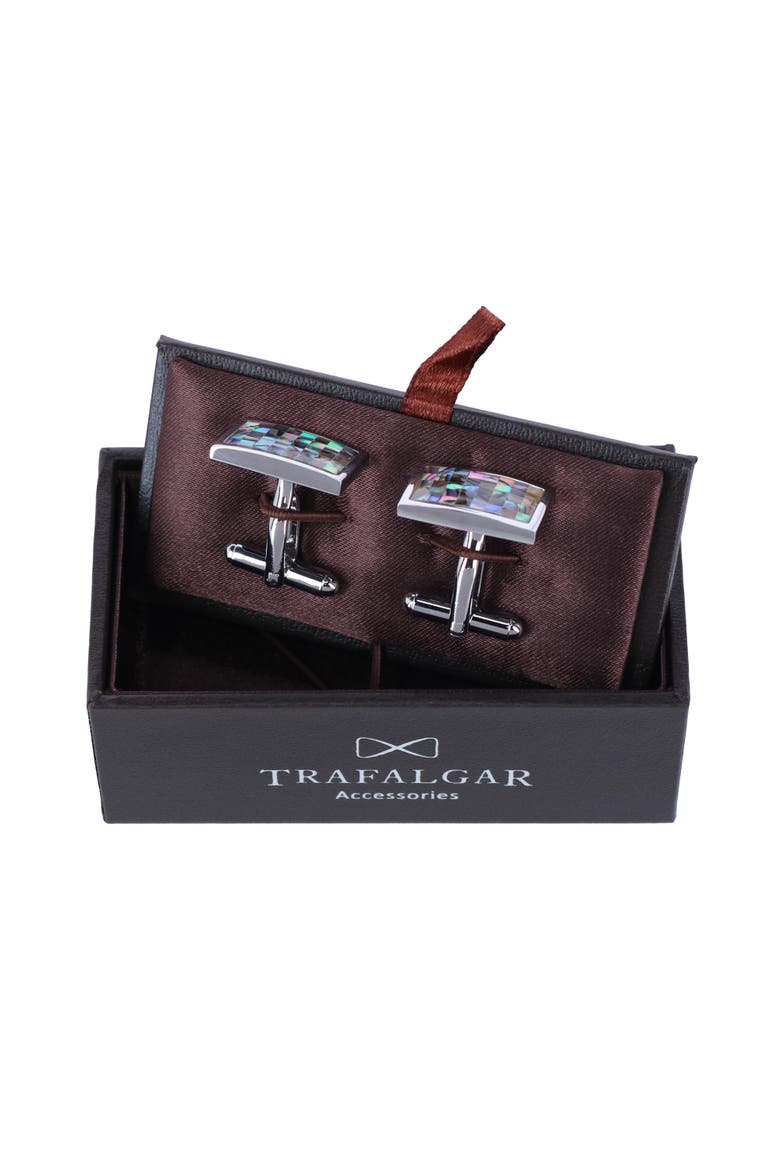 Walken the Mother of Pearl Cufflinks, Alternate, color, Silver