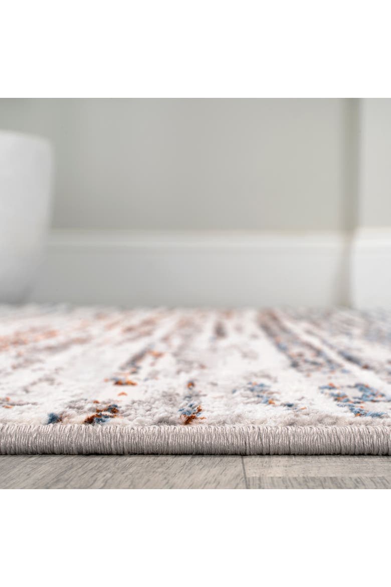 Lotus Modern Persian Floral Area Rug, Alternate, color, Gray/Blue/Orange