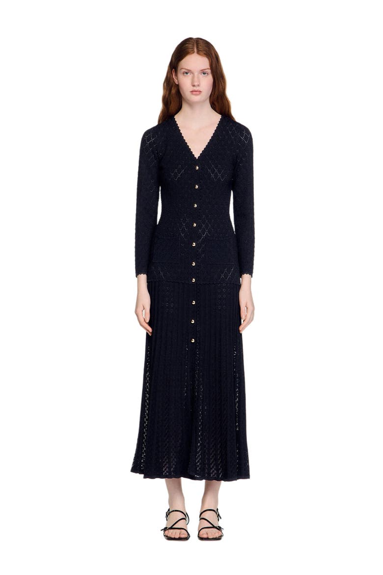 Fancy knit maxi dress, Main, color, Black