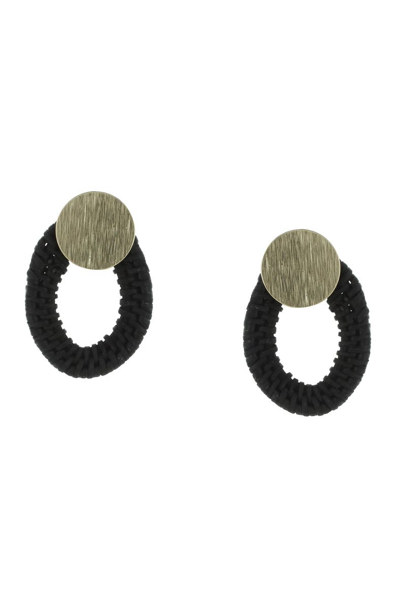 OLIVIA WELLES Leda Rosette Drop Earrings, Main, color, Silver / Blue