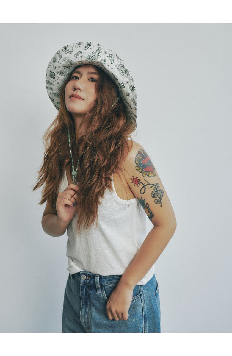 Lost Pattern "Paisley" Cotton Reversible Sun Hat, Alternate, color, Sagebrush Green