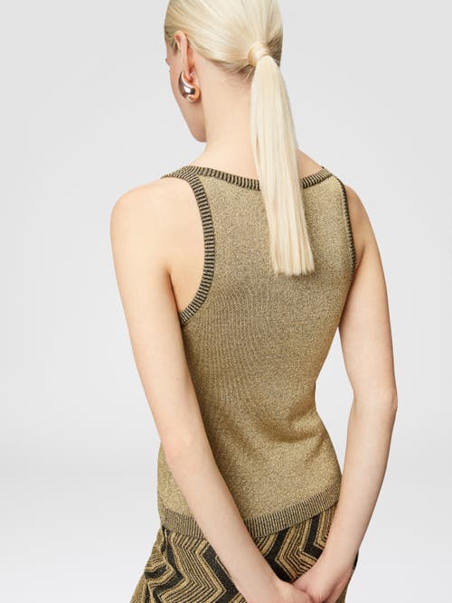 Shop Missoni Glitter-effect Viscose Tank Top In Black & Gold
