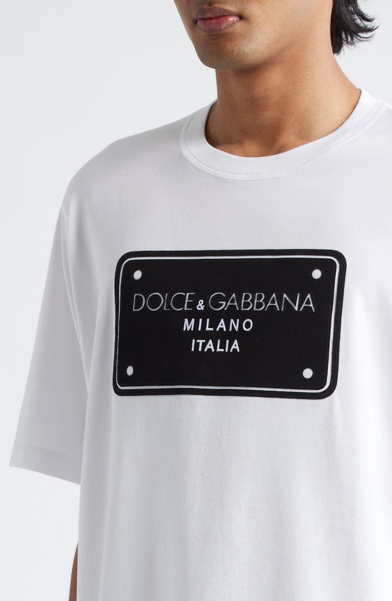 Dolce&Gabbana Re-Edition Logo Tag Cotton T-Shirt, Alternate, color, 