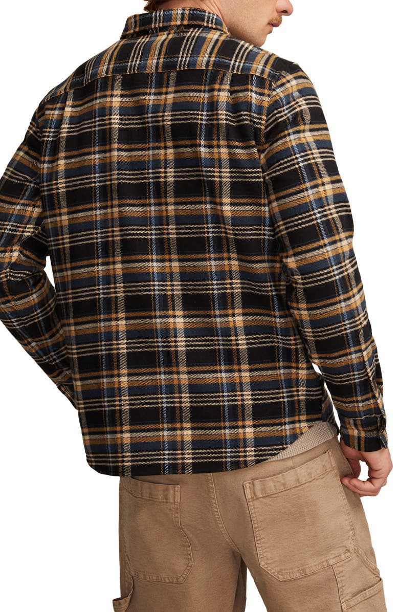 Lucky Brand Cloud Soft Plaid Flannel Button-Up Shirt, Alternate, color, Dark Black Mutli