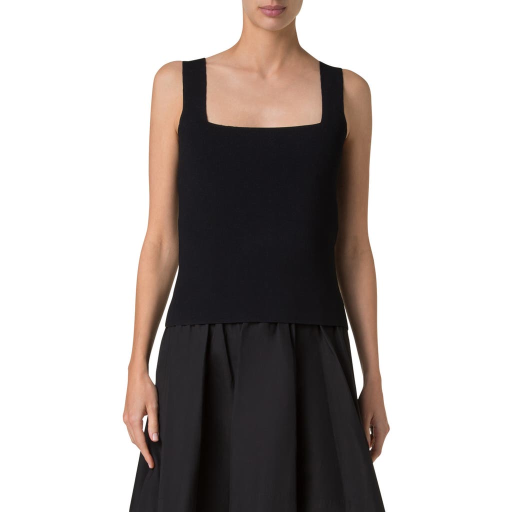 Akris Punto Square Neck Tank In Black