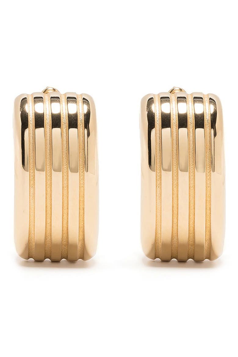 Signore Oval Hoop Earrings, Main, color, YELLOW GOLD