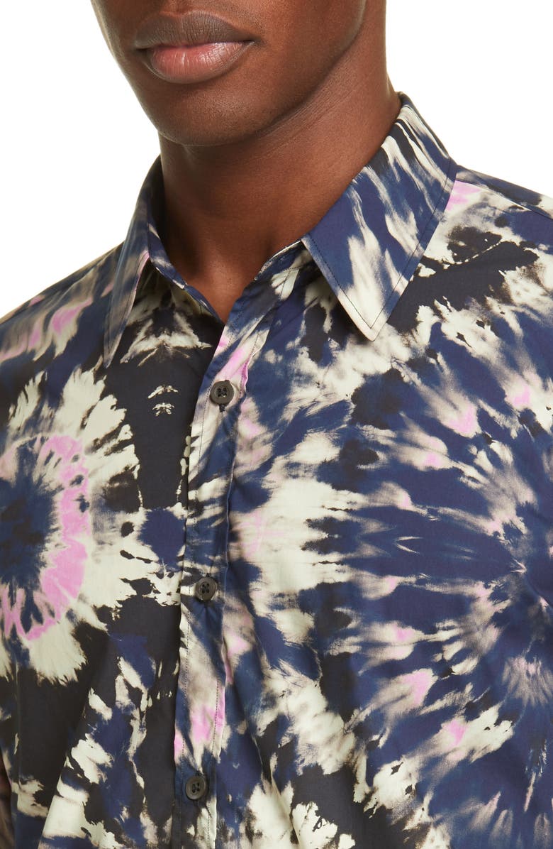 Dries Van Noten Tie Dye Print Button-Up Shirt, Alternate, color, 