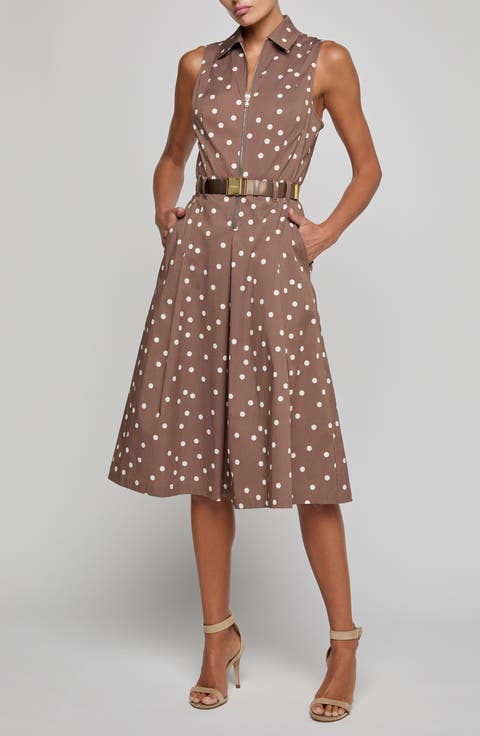 Kylo Polka Dot Belted Shirtdress