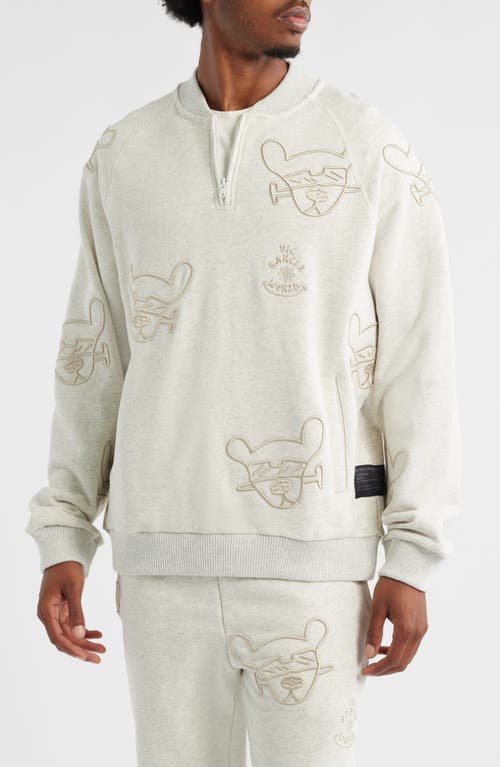 VIC GARCIA WORLD Chopped & Screwed Quarter Zip Pullover in Heather Oatmeal  product