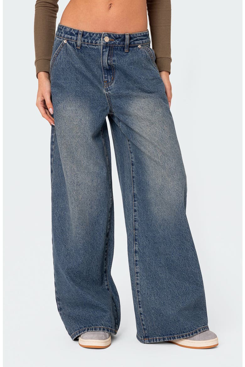 Baggy Wide Leg Jeans, Main, color, BLUE