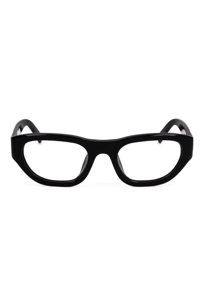 53mm Rectangular Optical Glasses, Main, color, BLACK