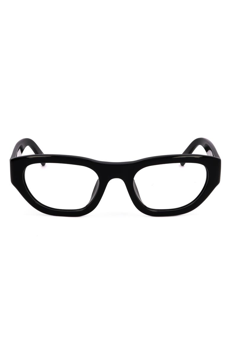Marni 53mm Rectangular Reading Glasses, Main, color, Black