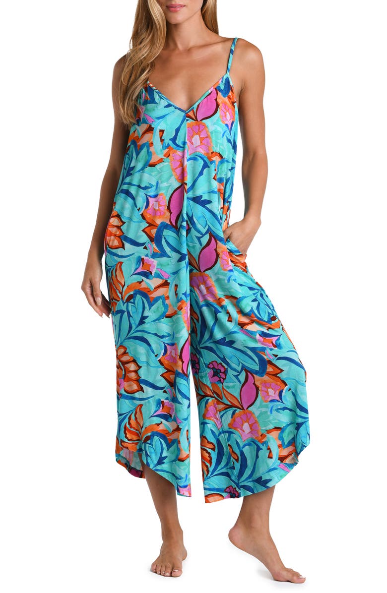 Sunshine 79 Tropical Cropped Cover-Up Jumpsuit, Main, color,