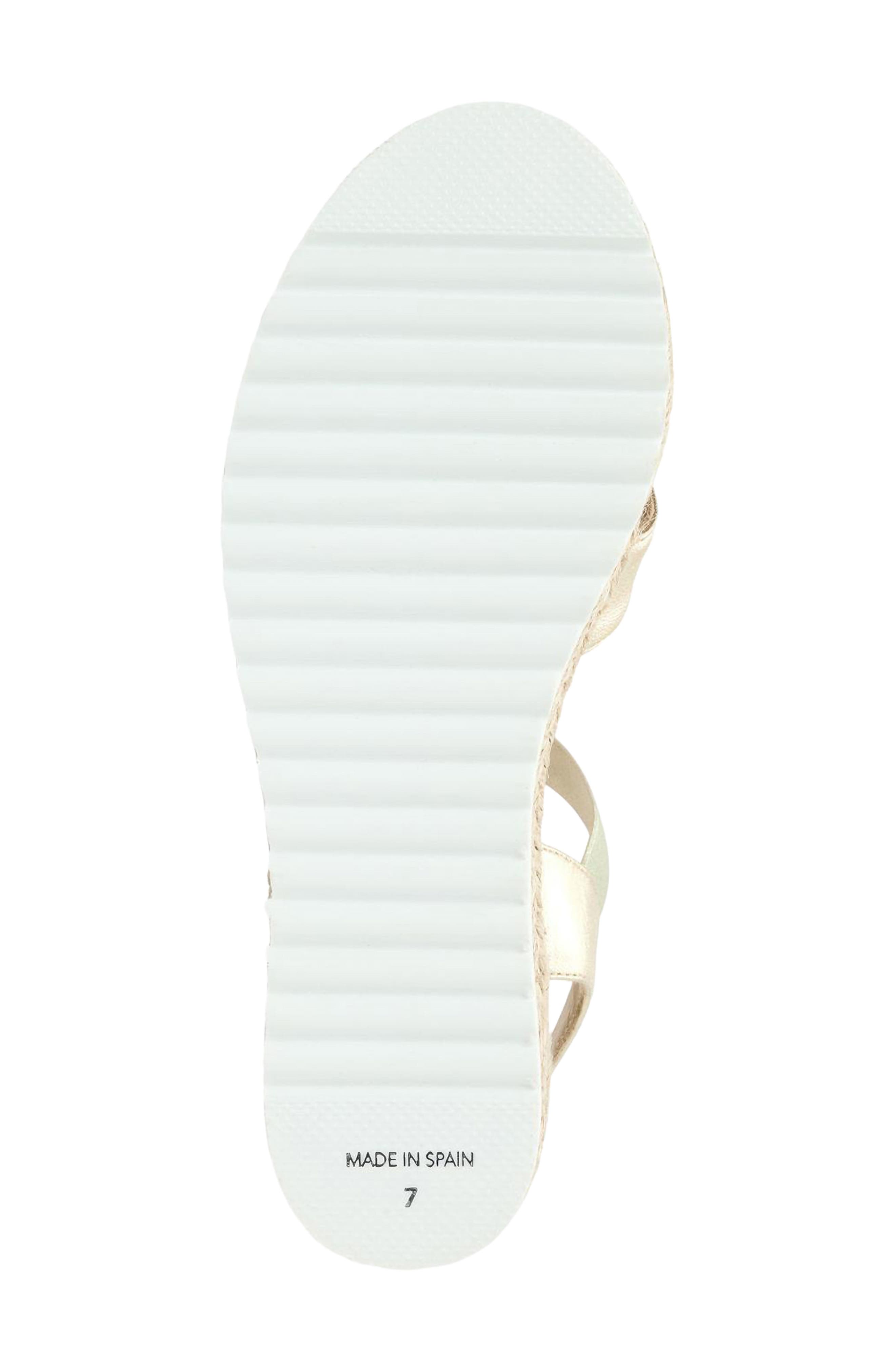 Aquatalia Almeria Weatherproof Slingback Espadrille Platform Wedge Sandal, Alternate, color, Champagne Metallic
