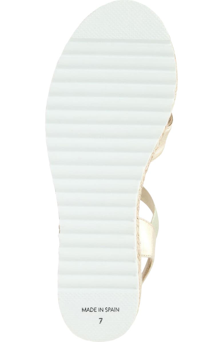 Aquatalia Almeria Weatherproof Slingback Espadrille Platform Wedge Sandal, Alternate, color, Champagne Metallic