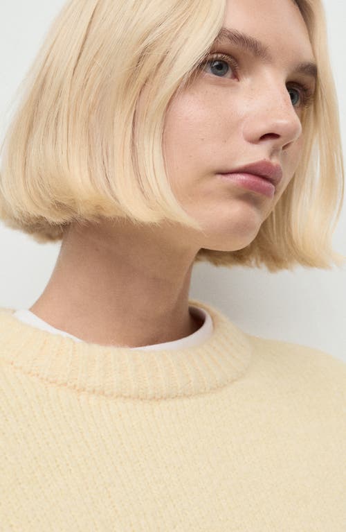 Mango Chunky Crewneck Sweater In Yellow