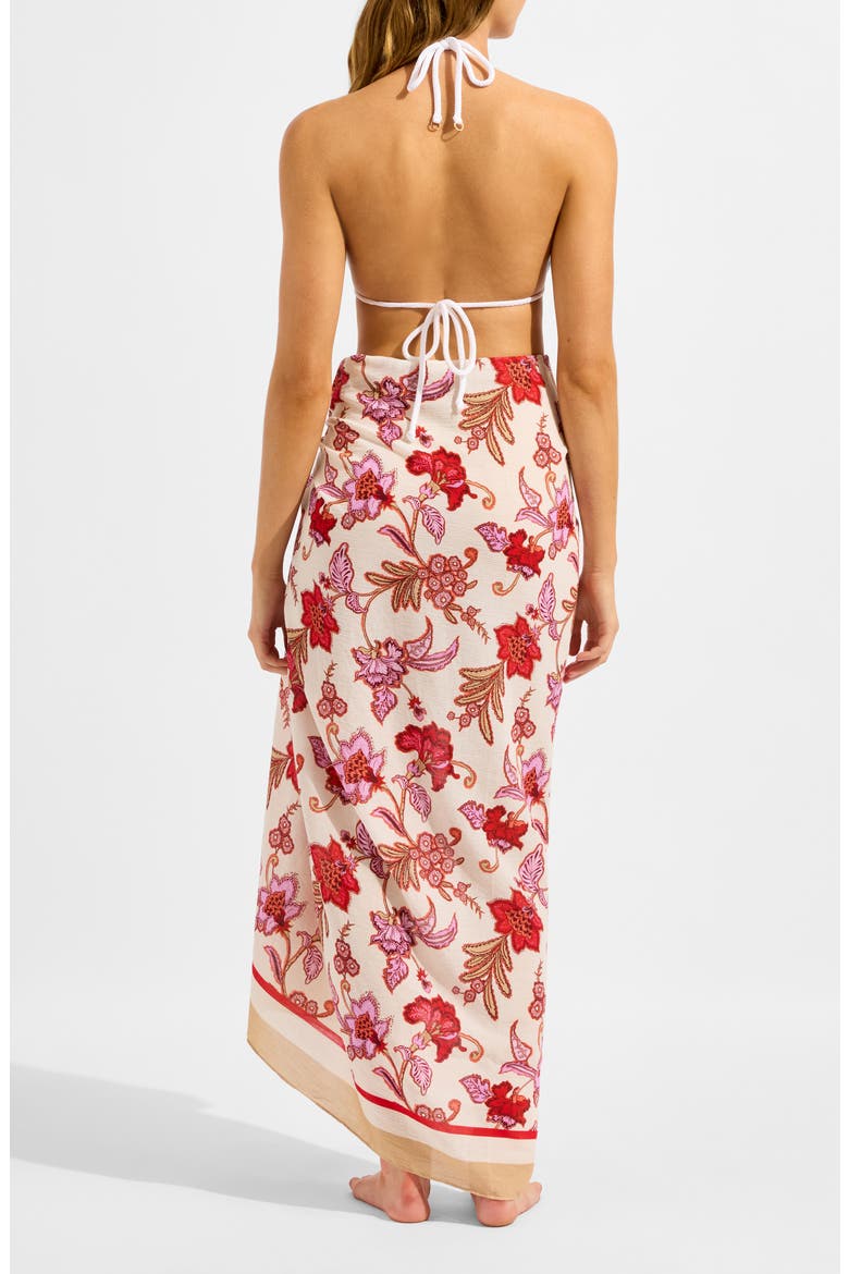 Summer Chintz Cotton Sarong, Alternate, color, ECRU