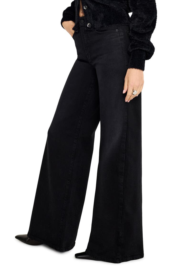 SoftTech Good Waist High Waist Palazzo Jeans, Alternate, color, BLACK344