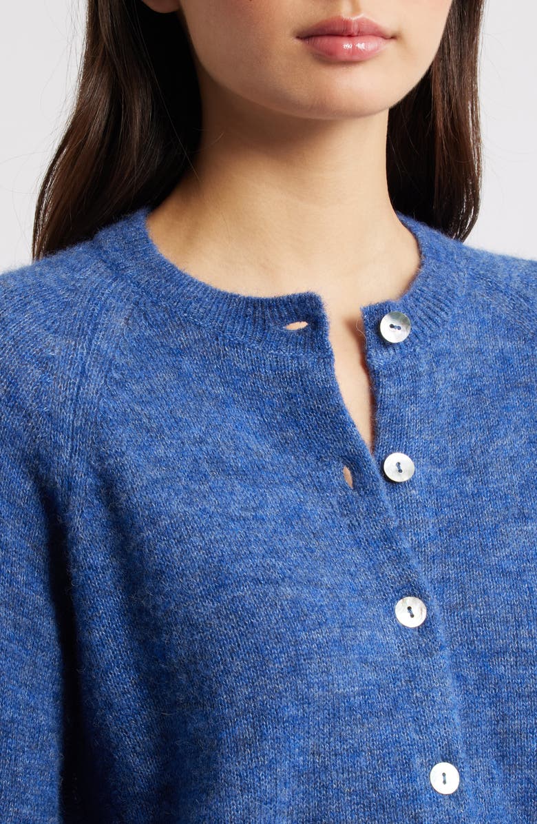 DÔEN Petra Alpaca & Merino Wool Blend Cardigan, Alternate, color, Blue Dusk