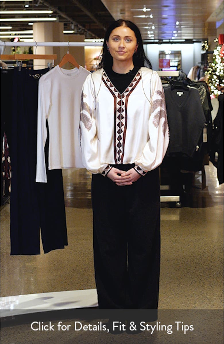 Kensley Print Satin Top, sales video thumbnail