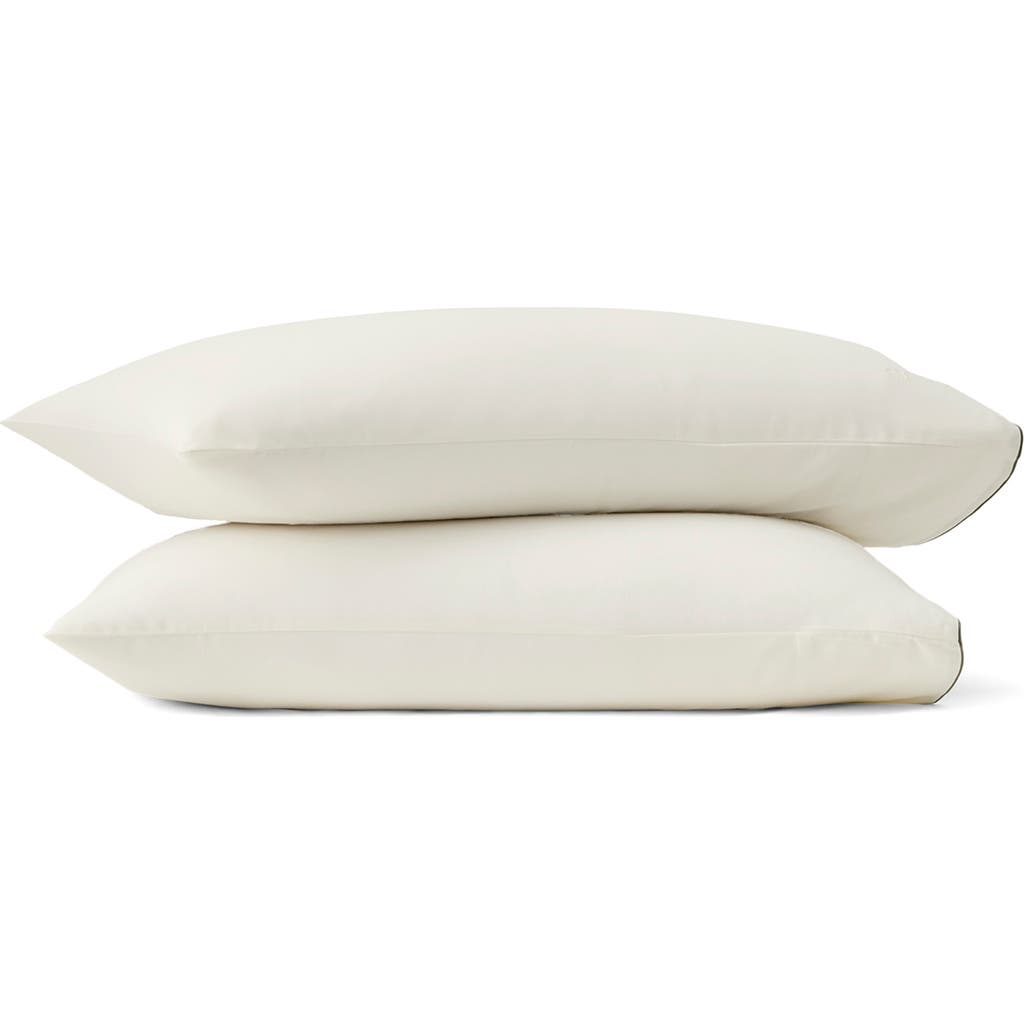 Boll & Branch Signature Set Of 2 Piped Edge Pillowcases In White