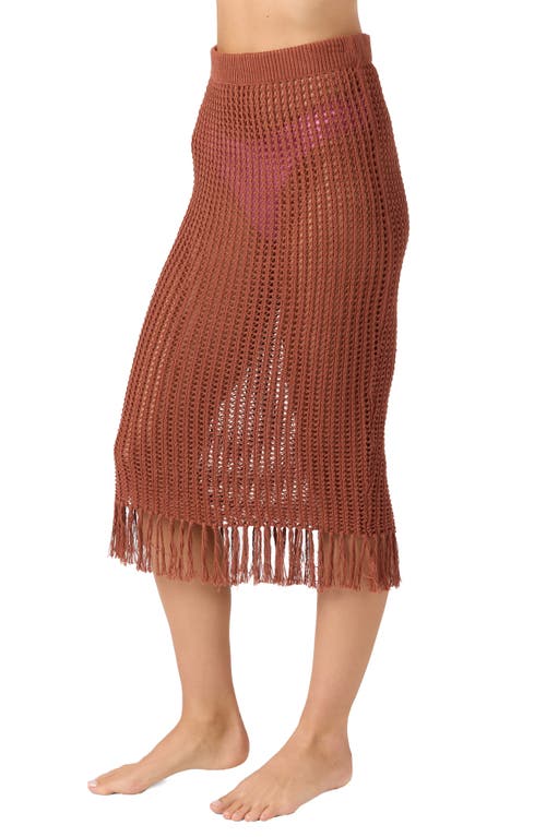 O'neill Ryan Open Knit Cover-up Skirt In Brown