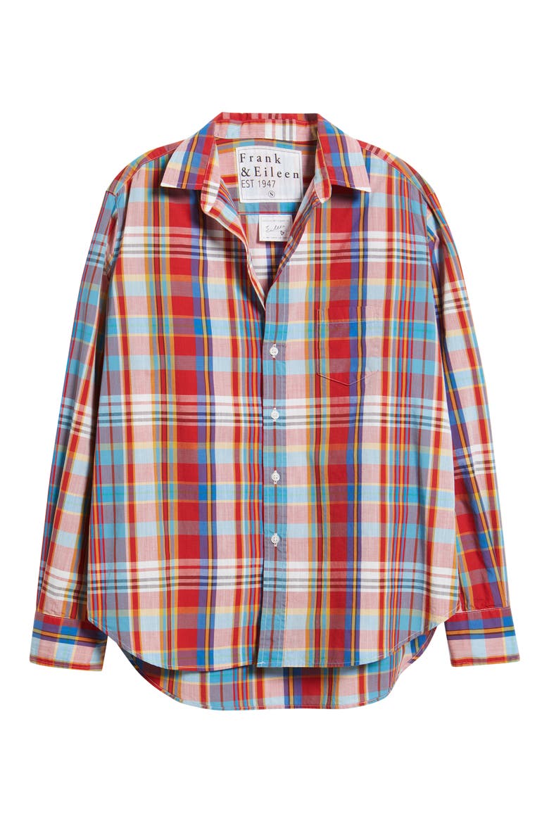 Plaid Relaxed Fit Cotton Button-Up Shirt, Alternate, color, PRIMARY COLOR PLAID