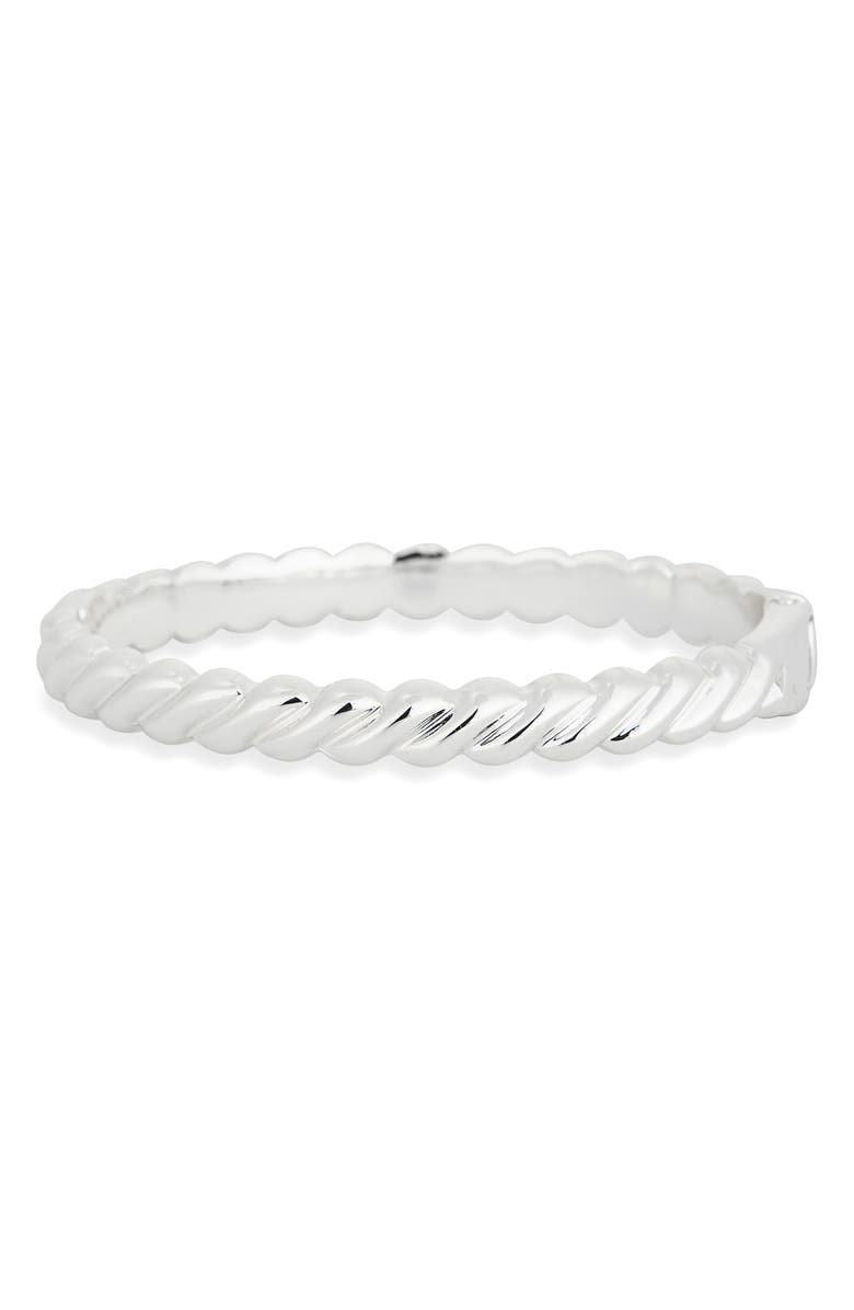 Ettika Twisted Stacking Bangle, Main, color, Silver