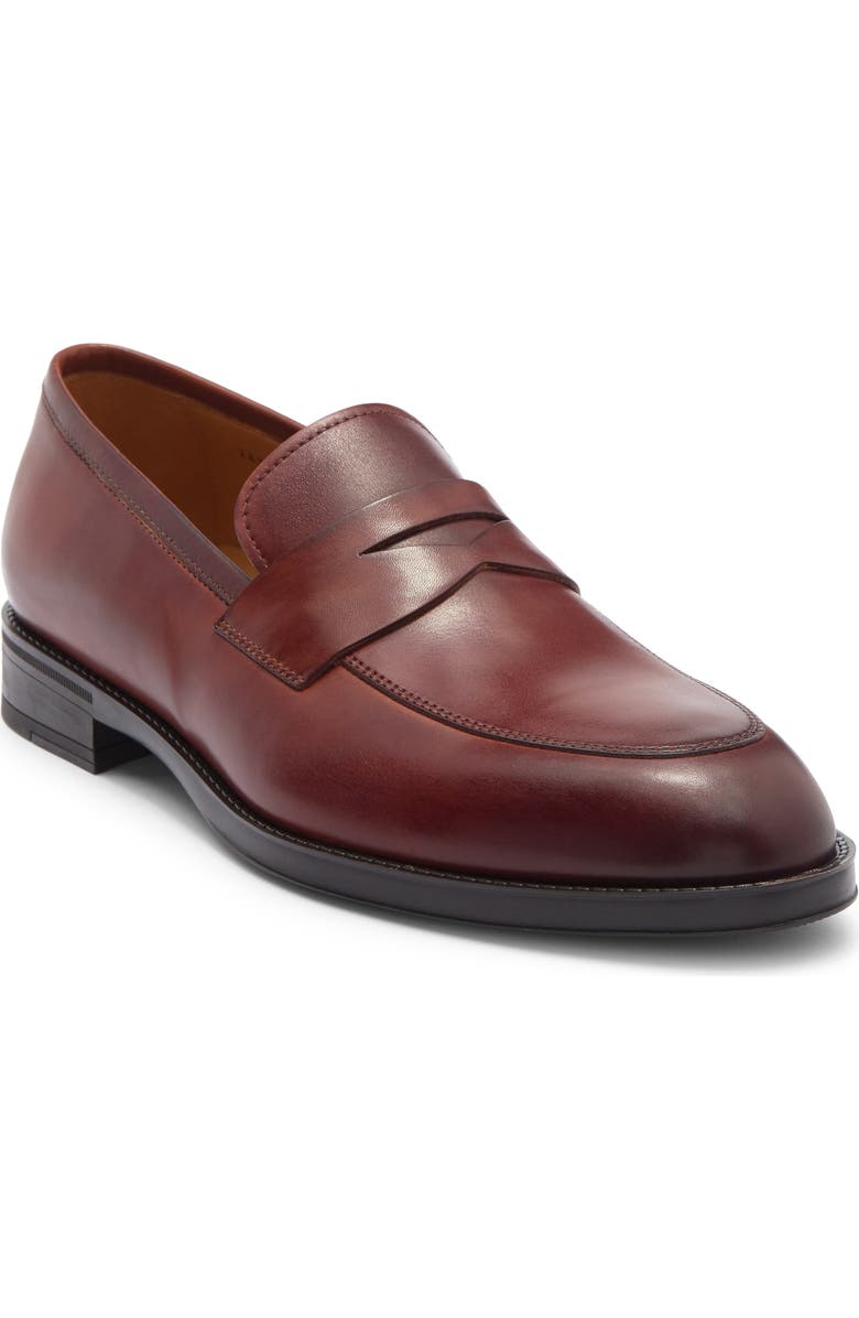Magnanni Eddison Penny Loafer, Main, color, Cognac