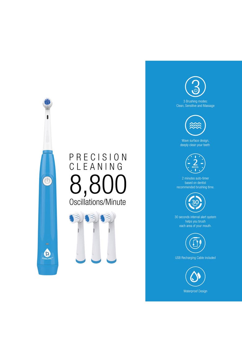 USB Rechargeable Rotary Toothbrush, Alternate, color, WHITE