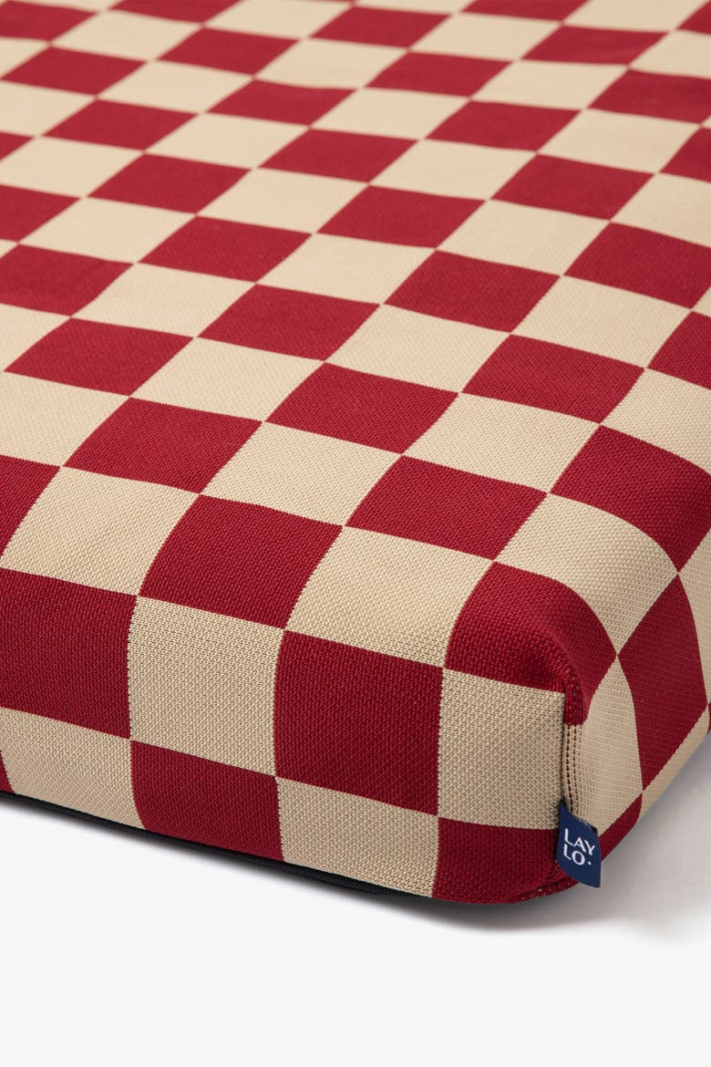 Checker Dog Bed, Alternate, color, Red