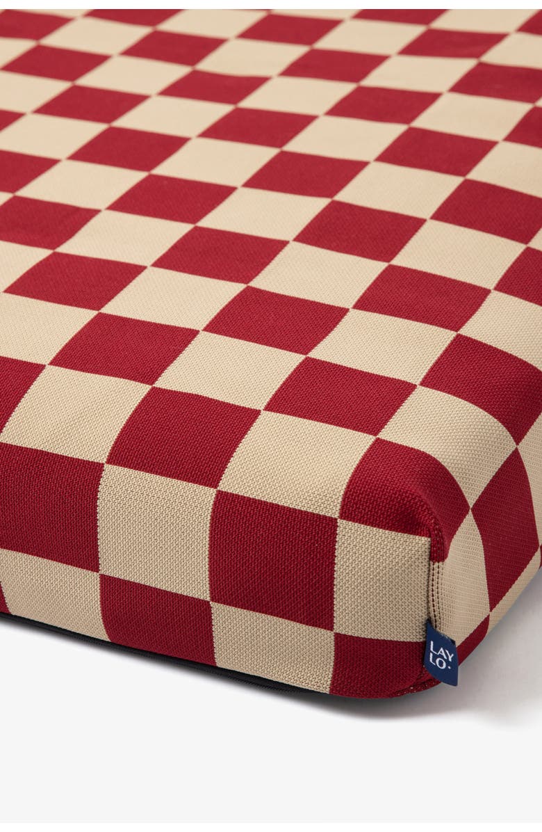 LAY LO Checker Dog Bed, Alternate, color, Red