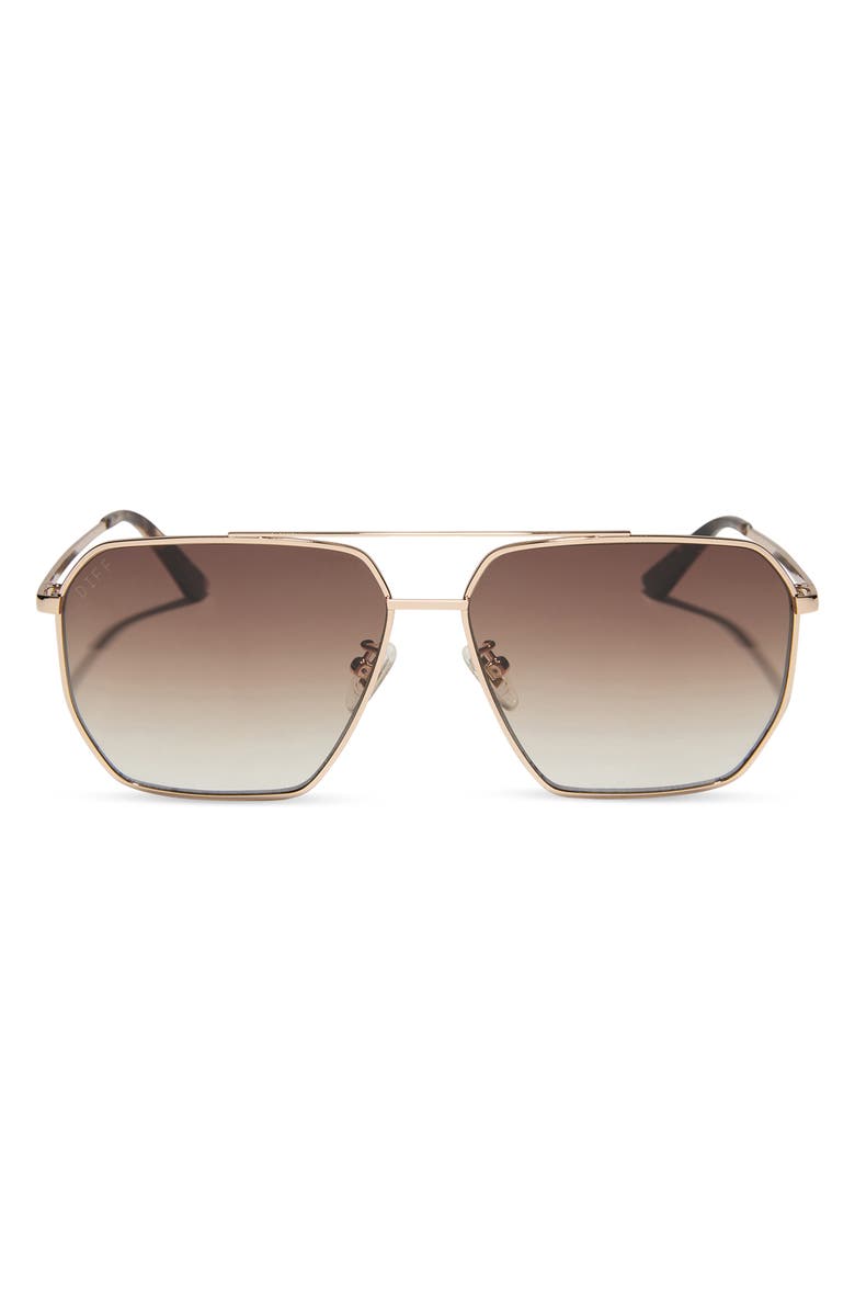 DIFF Berkely 59mm Polarized Gradient Navigator Sunglasses, Main, color, Brown Gradient