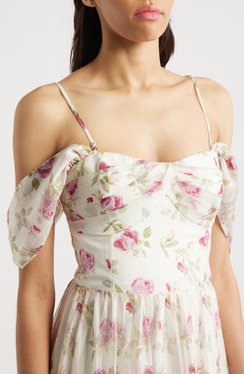 LUCY PARIS LUCY PARIS CATARINA FLORAL COLD SHOULDER DRESS 