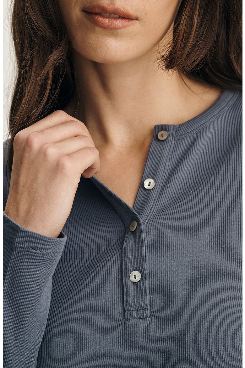 Stretch Cotton Rib Henley, Alternate, color, GRISAILLE