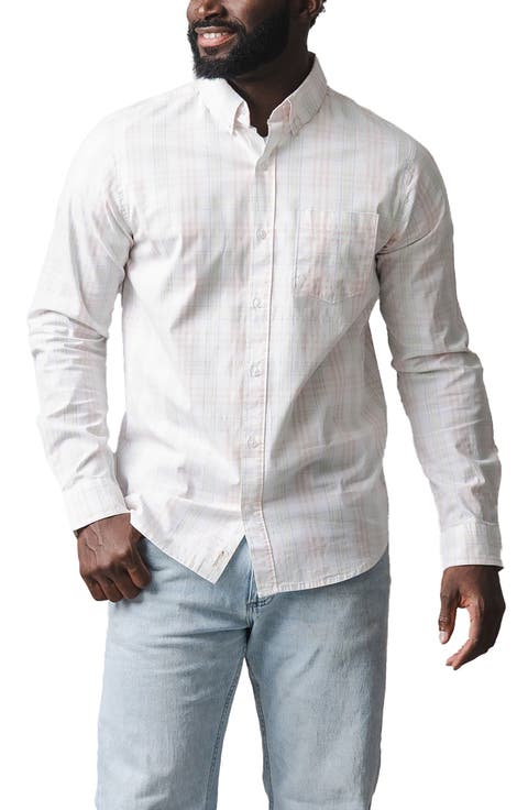 Organic Long Sleeve Stretch Poplin Button Down Shirt