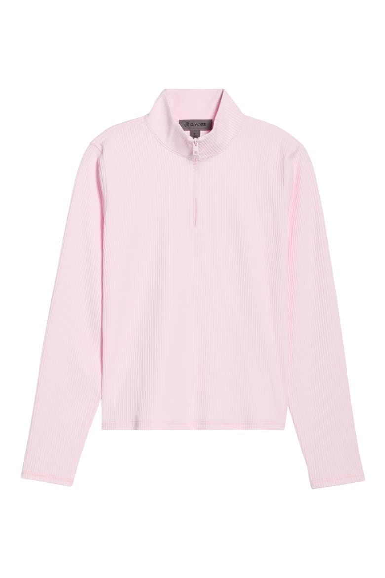 Rib Knit Quarter Zip Golf Top, Alternate, color, BLUSH