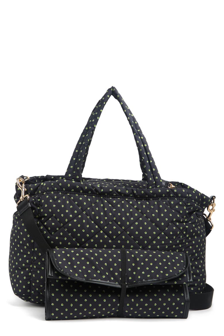 Dot Print Diaper Bag, Alternate, color, PERIDOT DOTS