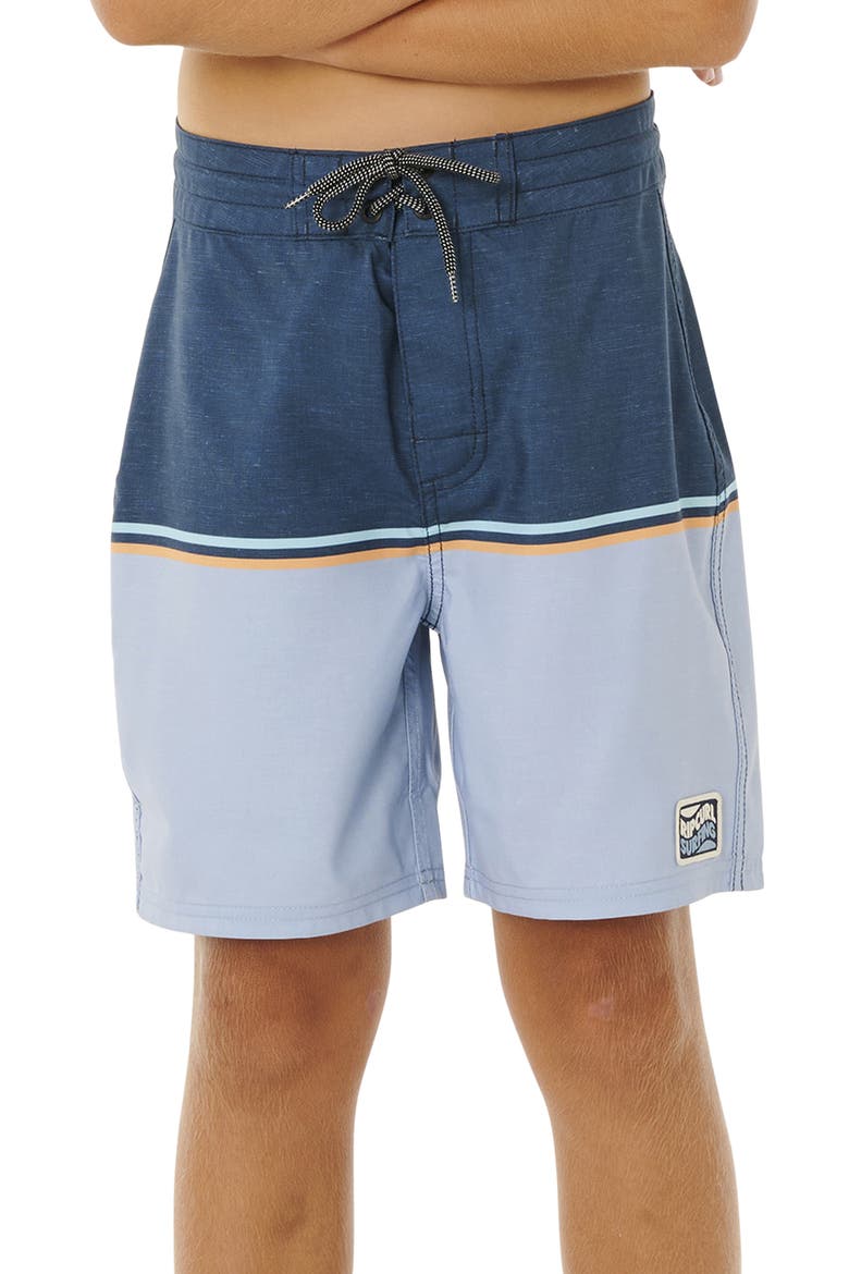 Kids' Streamline Stripe Board Shorts, Main, color, NAVY