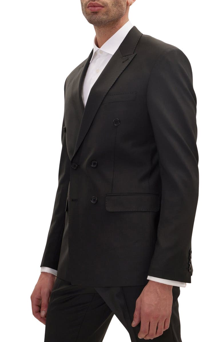 RON TOMSON Double Breasted Suit, Alternate, color, Black