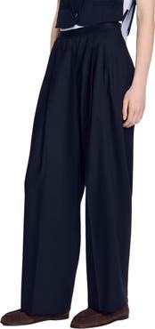 SANDRO Striped wool trousers