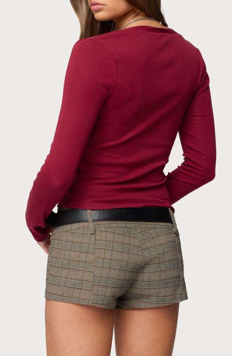 EDIKTED Charla Deep V-Neck Button-Up Top, Alternate, color, 