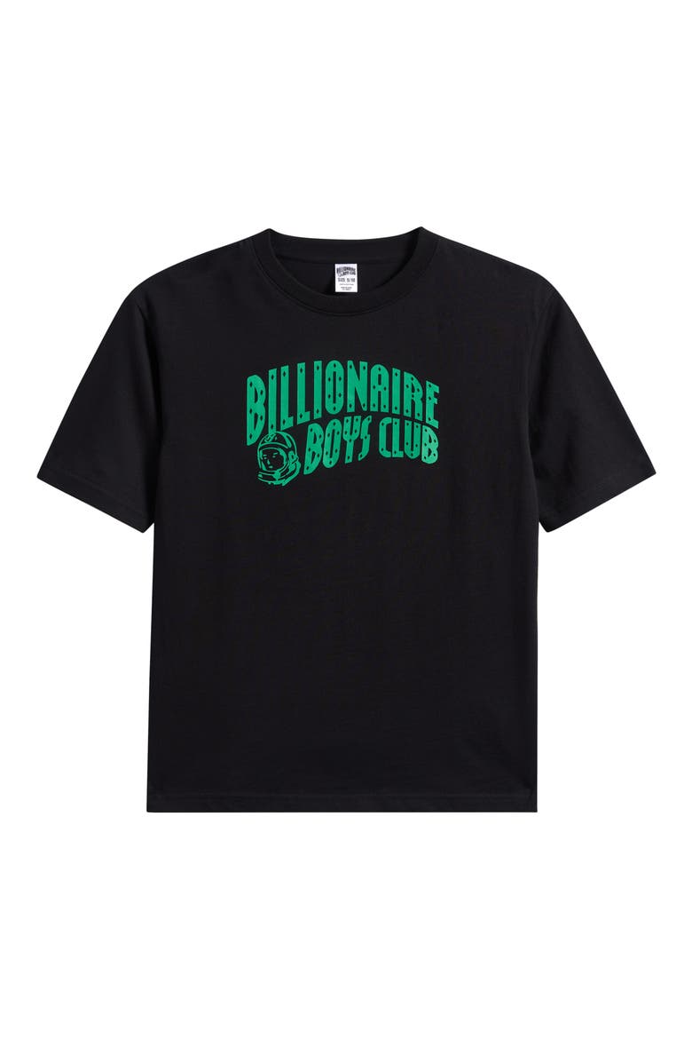 Kids' Curve Logo Short Sleeve Graphic T-Shirt, Main, color, BLACK