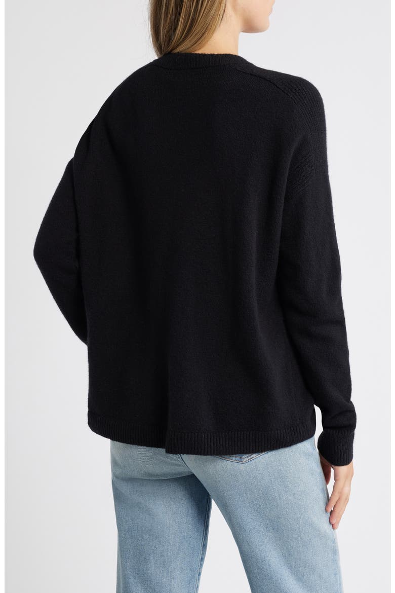 V-Neck Sweater, Alternate, color, BLACK