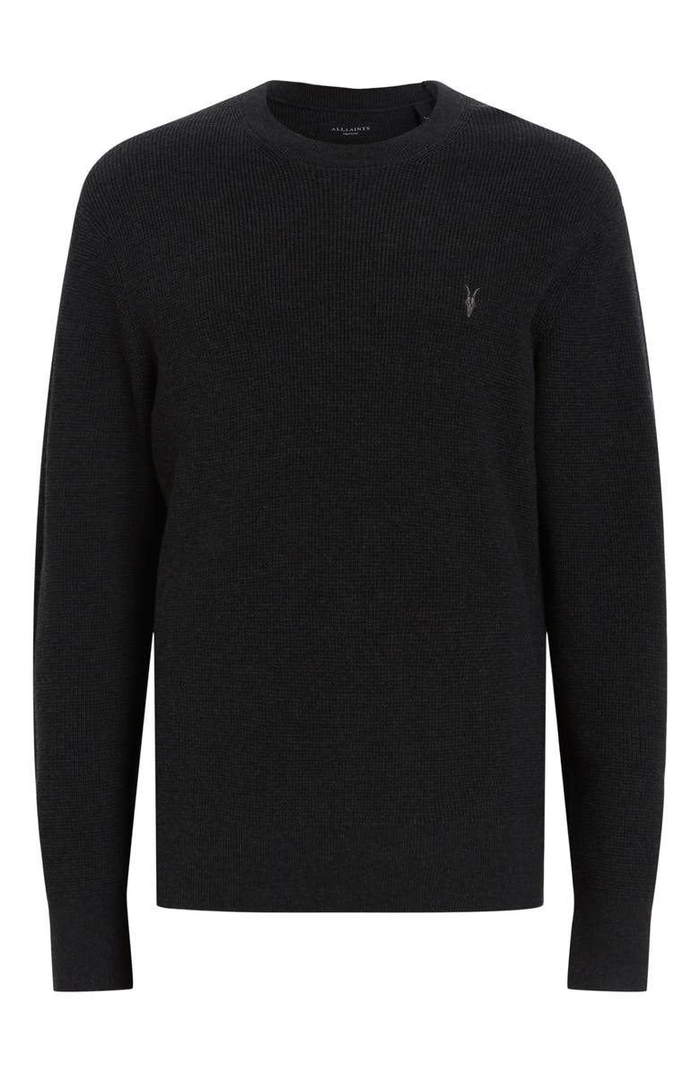 AllSaints Thermal Cotton & Wool Crewneck Sweater, Alternate, color,
