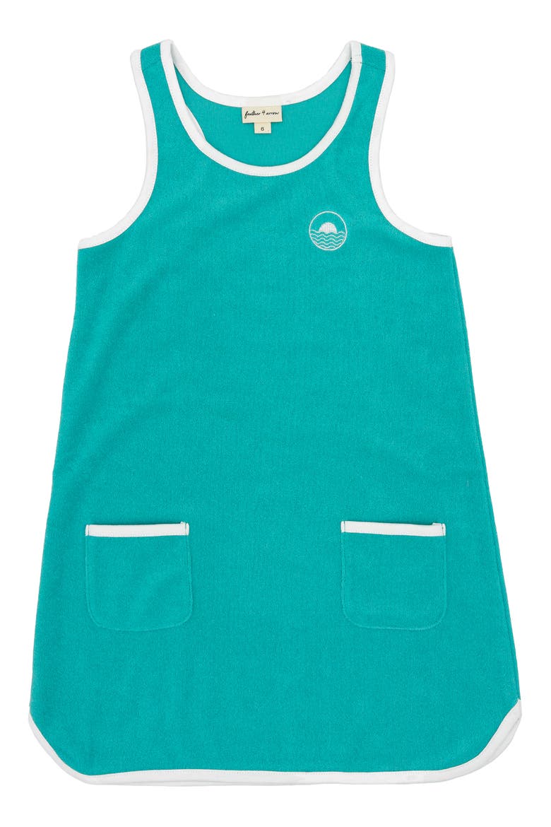 Kids' Clear Skies French Terry Cover-Up Dress, Main, color, POOL BLUE