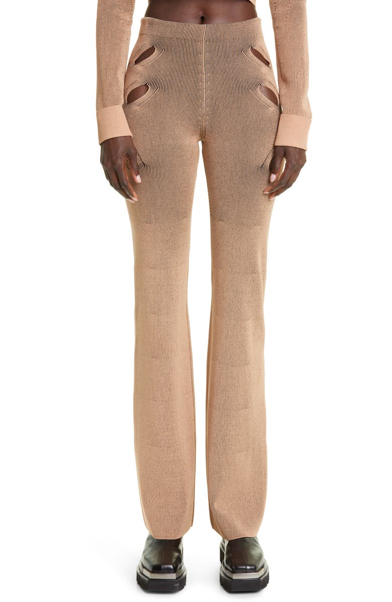 Dion Lee Lock Slit Ribbed Cutout Pants, Main, color,
