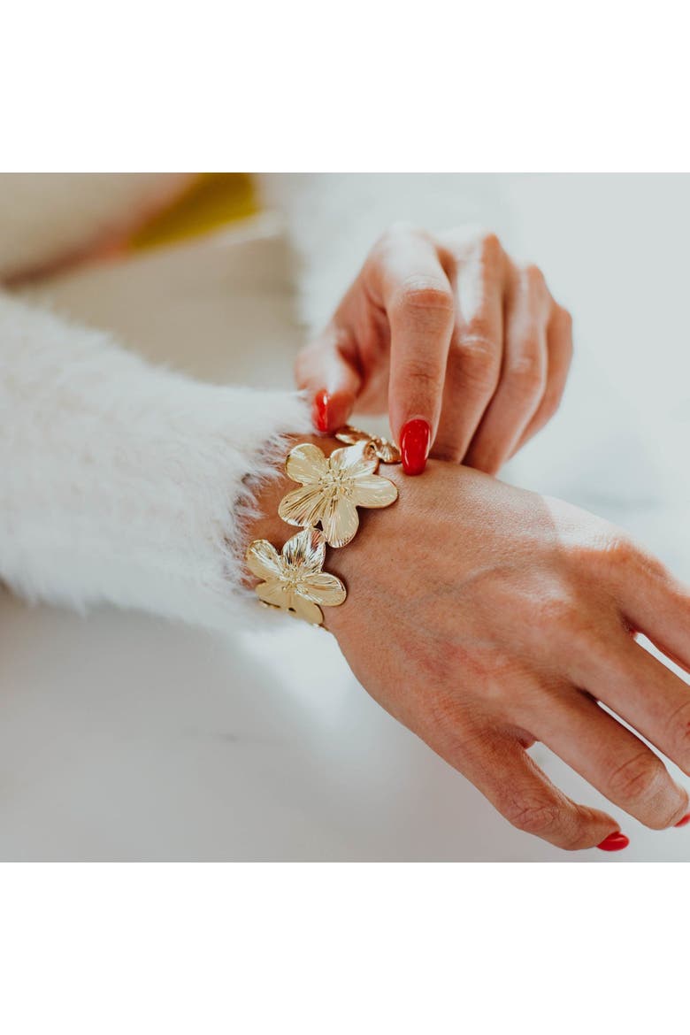 The Beaumont Bloom Cuff, Alternate, color, Gold