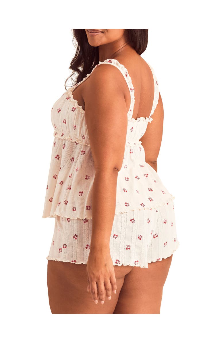 Adore Me Leanore Tank And Shorts Pajamas, Alternate, color, Novelty Beige